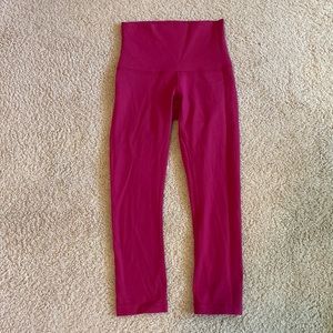 Lululemon Wunder Under Raspberry Crop Leggings
